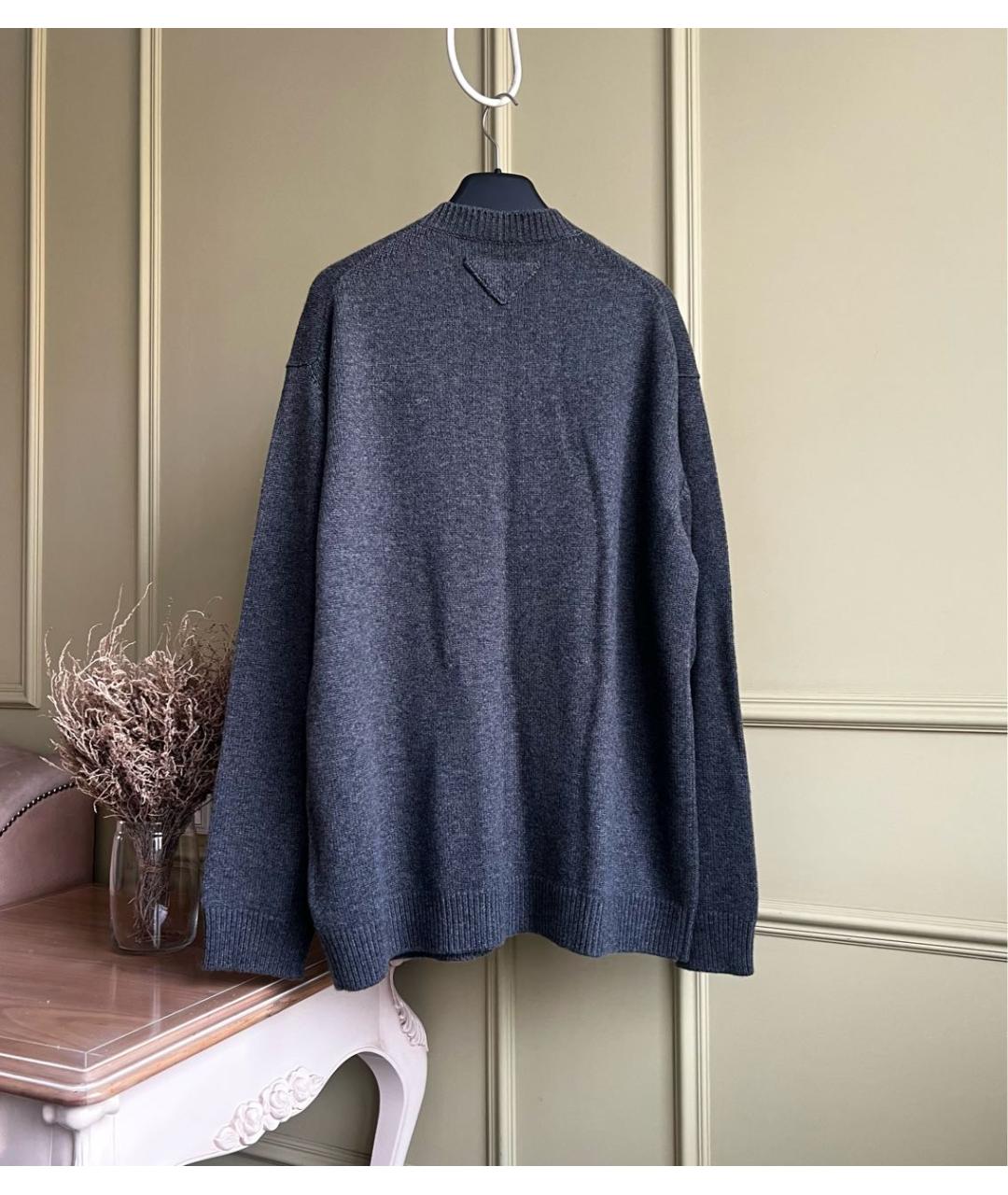 PRADA Серый кашемировый кардиган, фото 5