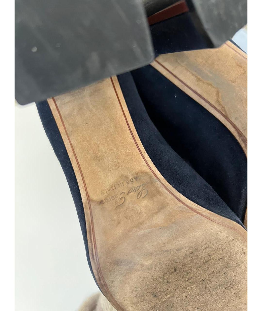 LORO PIANA Темно-синие замшевые ботфорты, фото 4