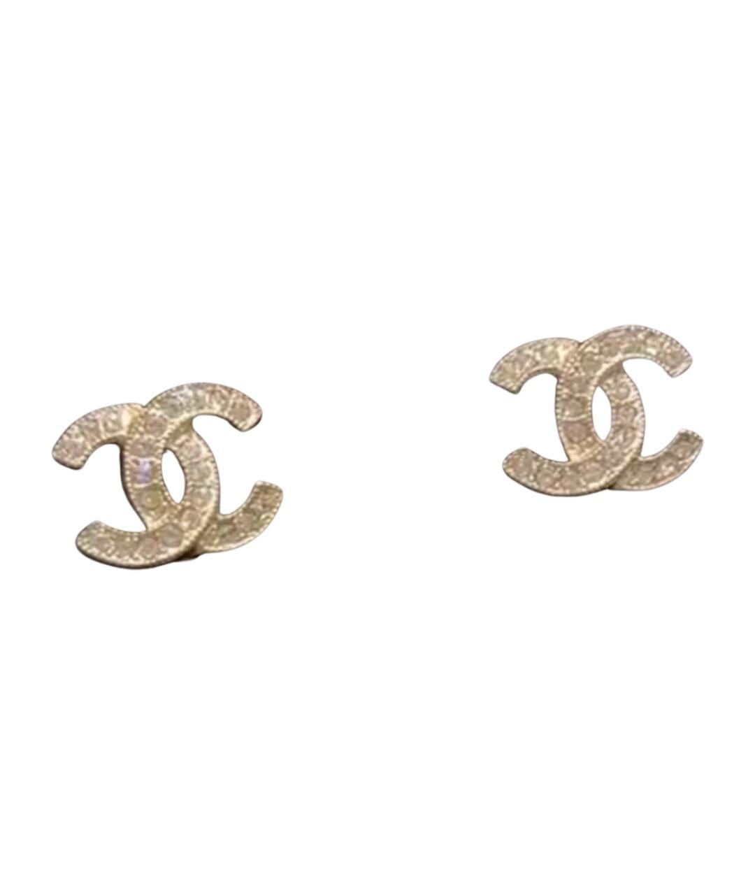 CHANEL Золотые металлические серьги, фото 1