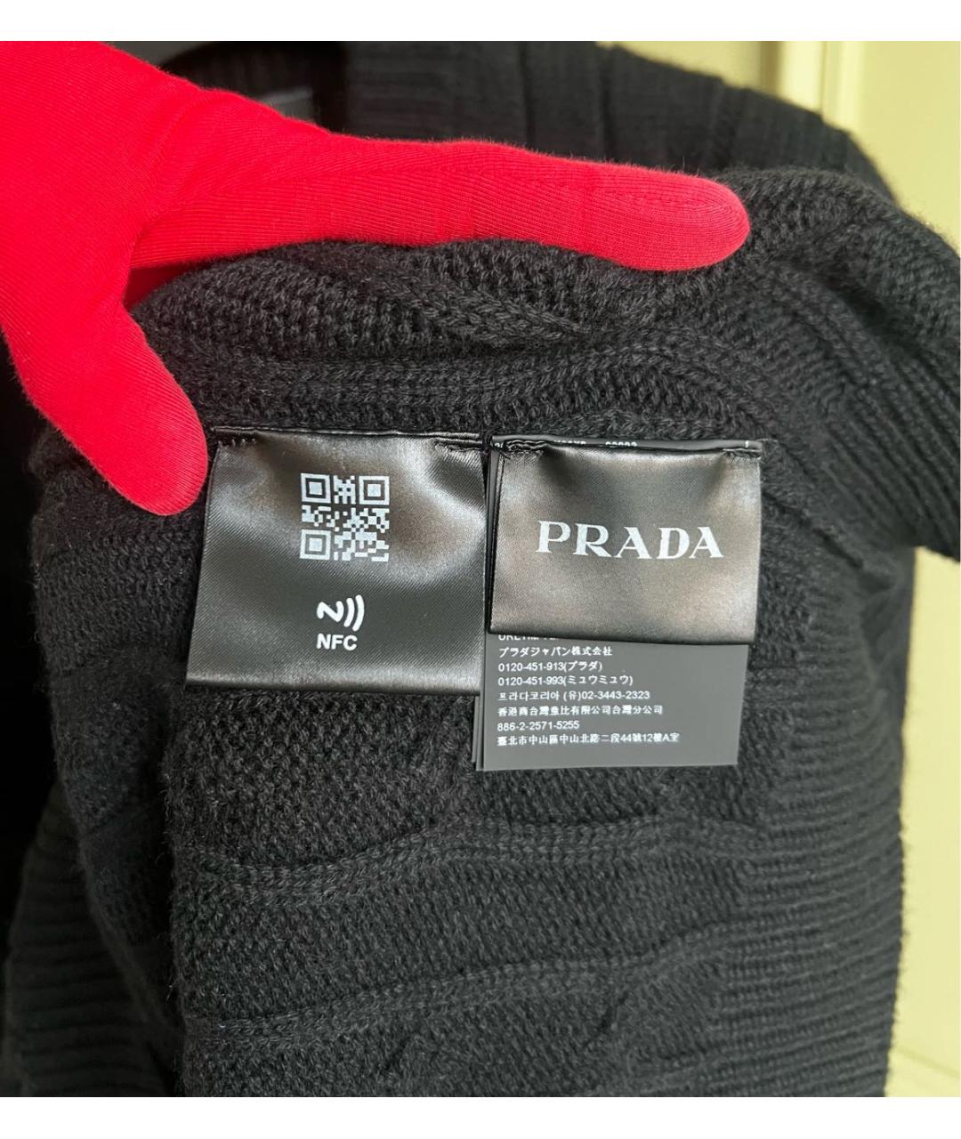 PRADA Черный кашемировый кардиган, фото 7