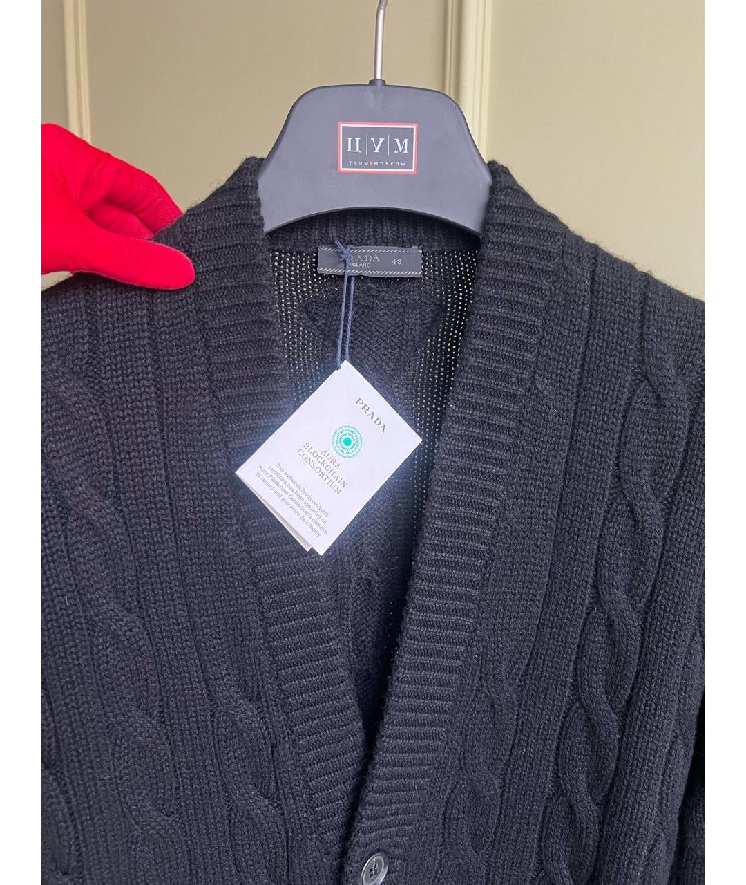 PRADA Черный кашемировый кардиган, фото 2