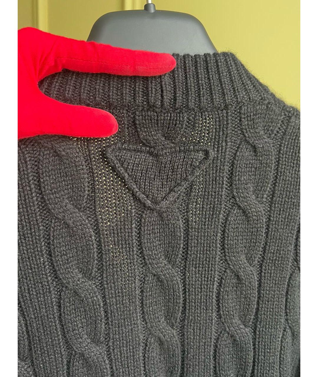 PRADA Черный кашемировый кардиган, фото 4