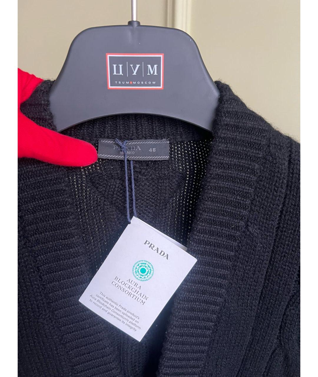 PRADA Черный кашемировый кардиган, фото 6