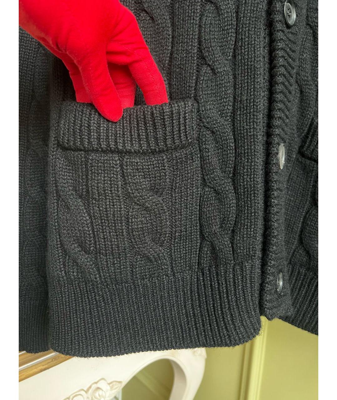 PRADA Черный кашемировый кардиган, фото 5