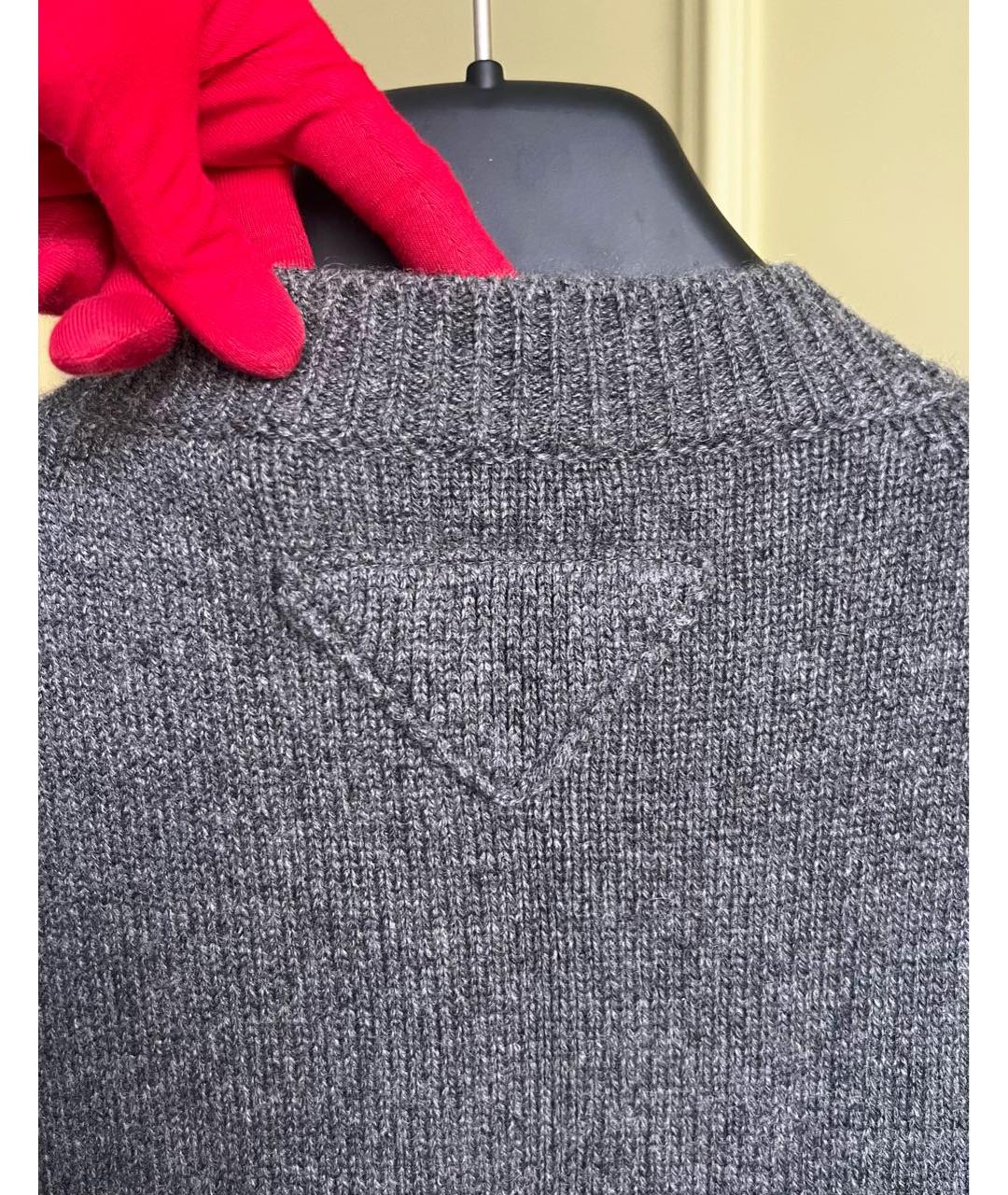 PRADA Серый кашемировый кардиган, фото 6