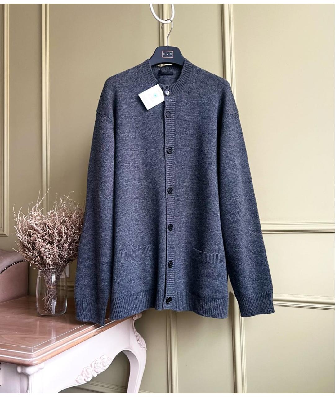 PRADA Серый кашемировый кардиган, фото 9