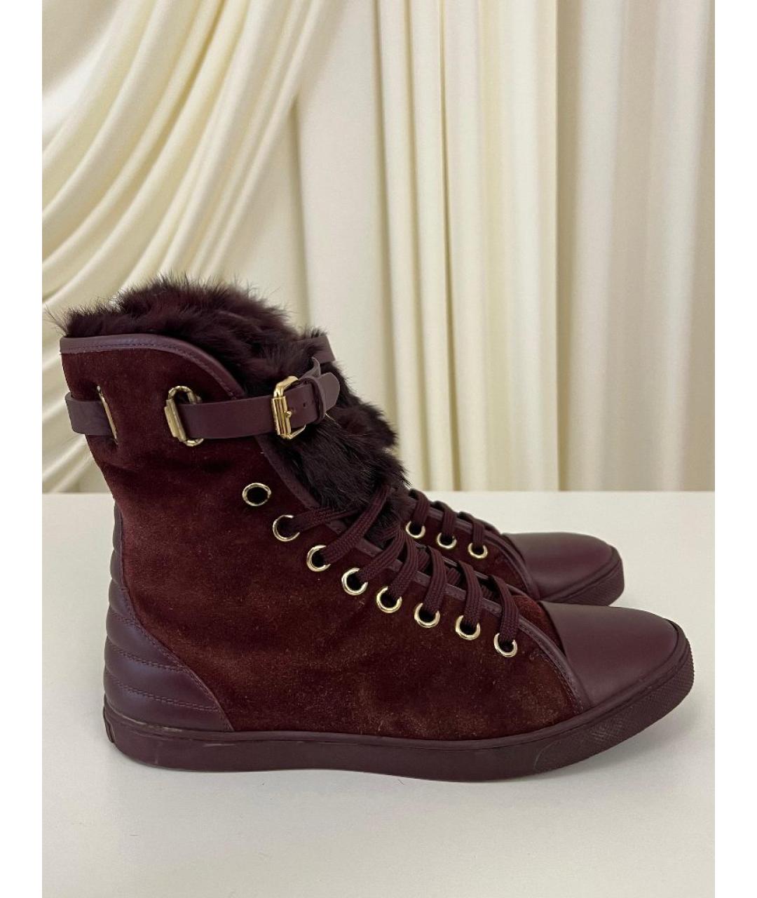 LOUIS VUITTON Бордовые ботинки, фото 7