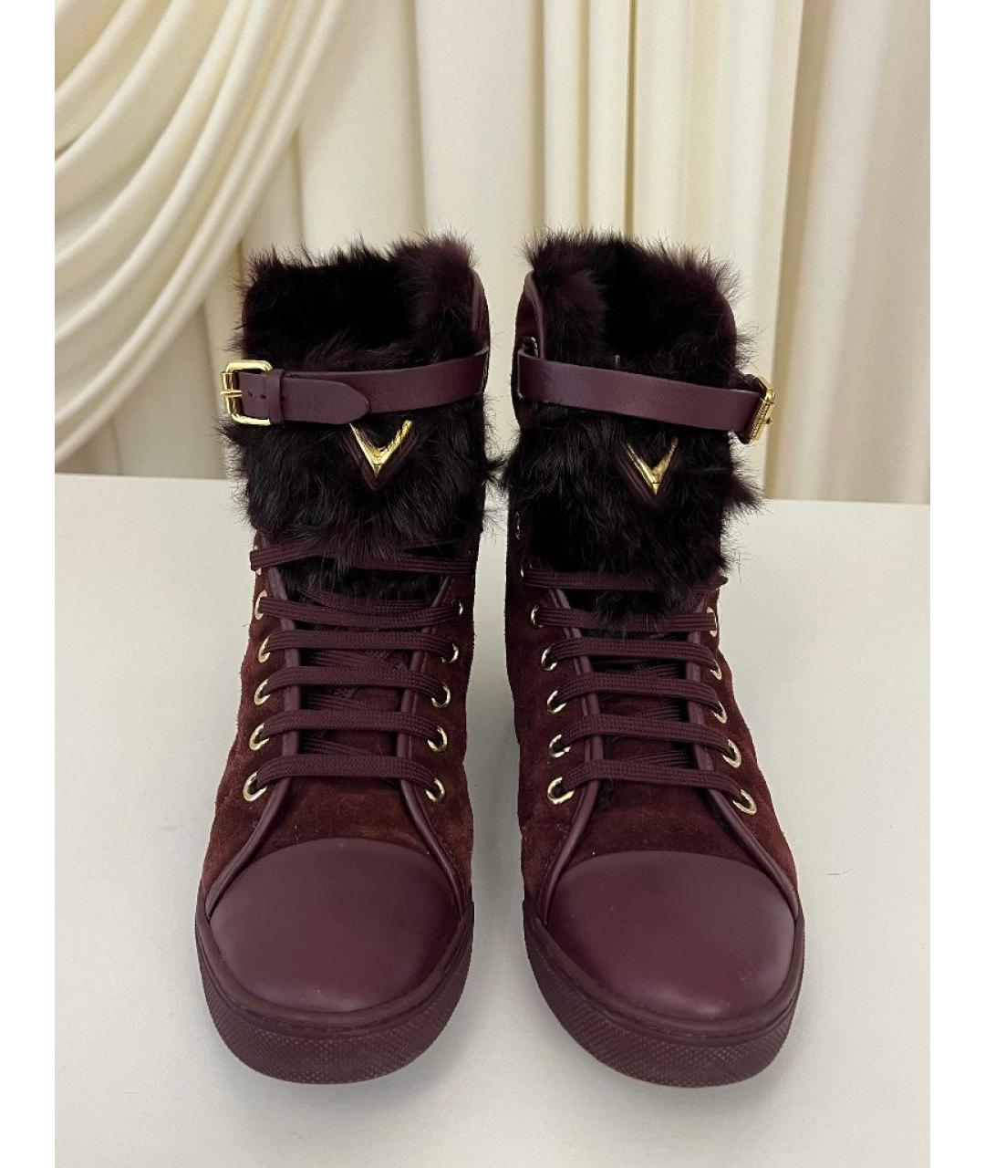 LOUIS VUITTON Бордовые ботинки, фото 2