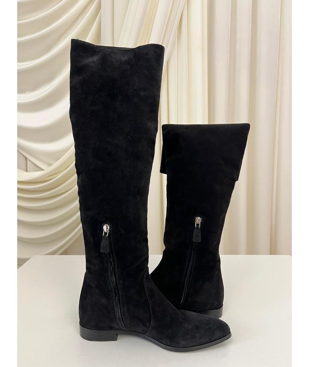 PRADA Черные замшевые сапоги, фото 6
