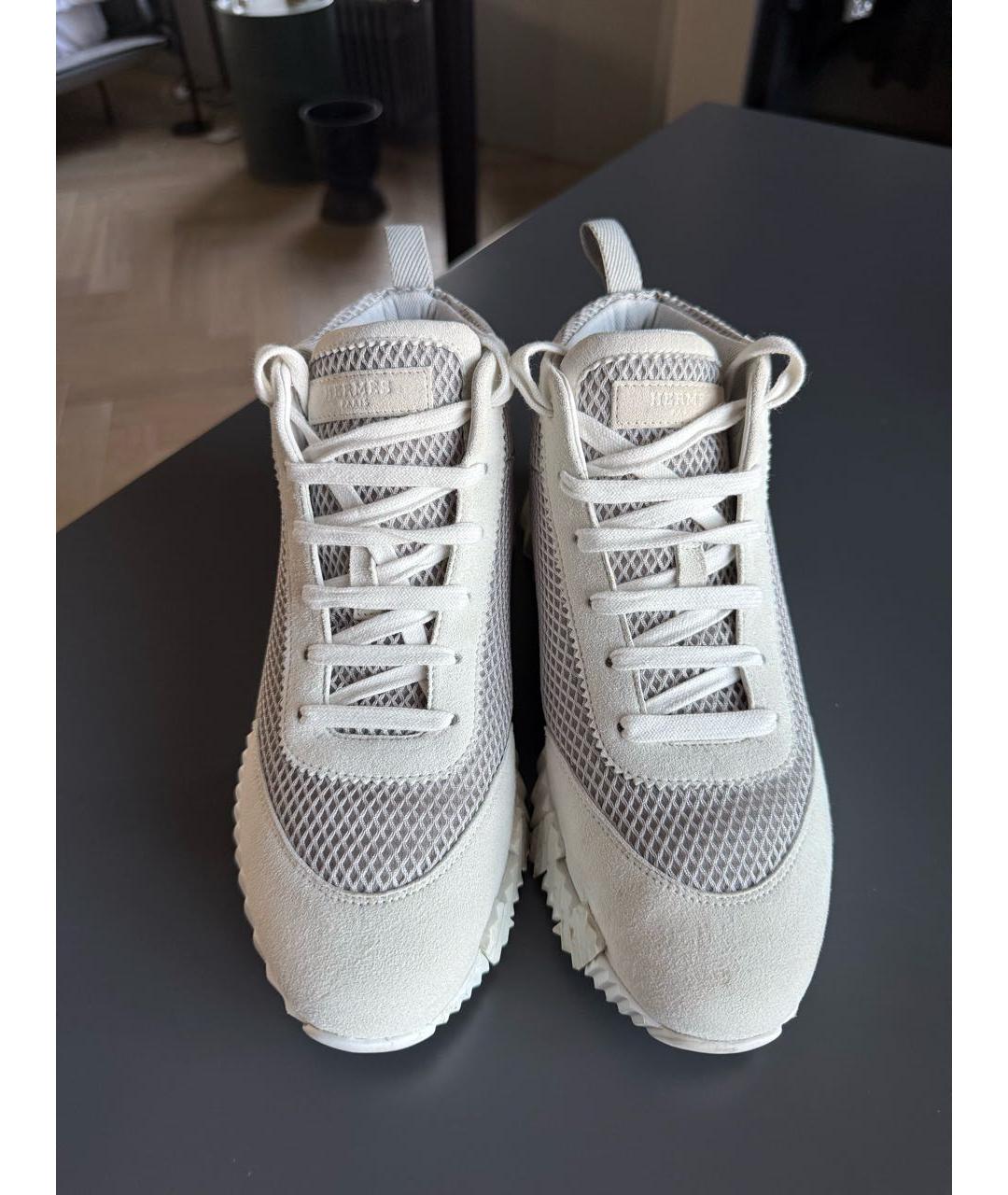 HERMES Белые текстильные кроссовки, фото 2