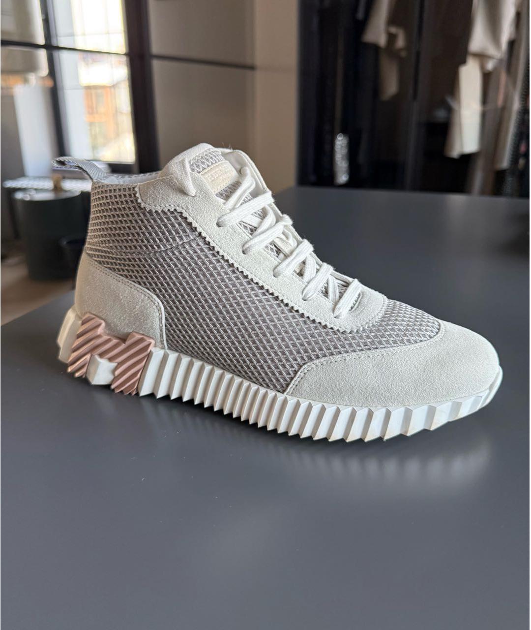 HERMES Белые текстильные кроссовки, фото 5