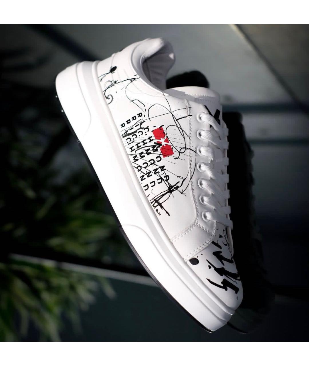 JOHN RICHMOND Белые кожаные низкие кроссовки / кеды, фото 8