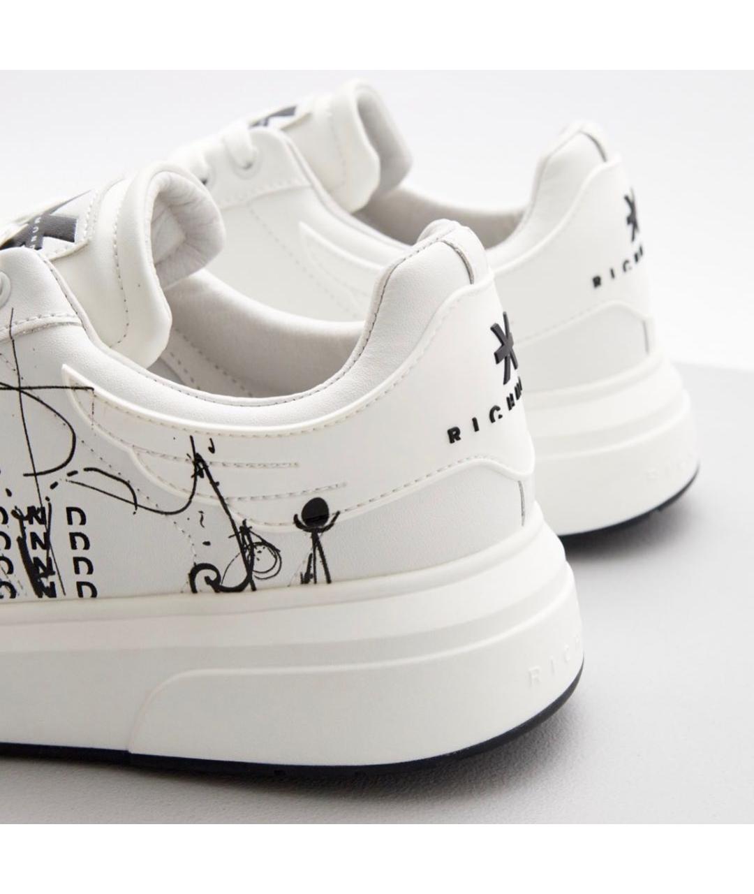 JOHN RICHMOND Белые кожаные низкие кроссовки / кеды, фото 4