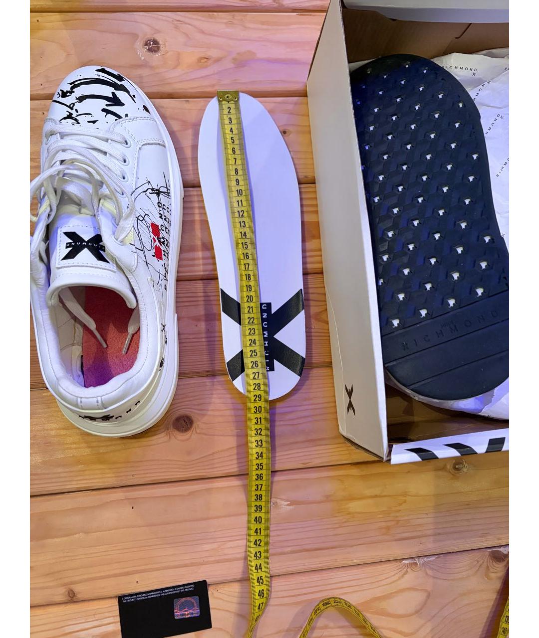 JOHN RICHMOND Белые кожаные низкие кроссовки / кеды, фото 6