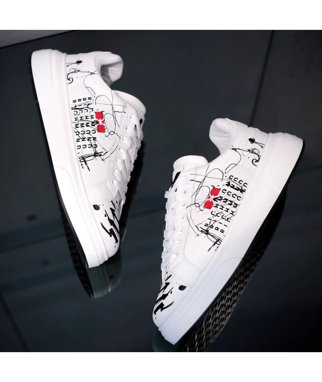 JOHN RICHMOND Белые кожаные низкие кроссовки / кеды, фото 2