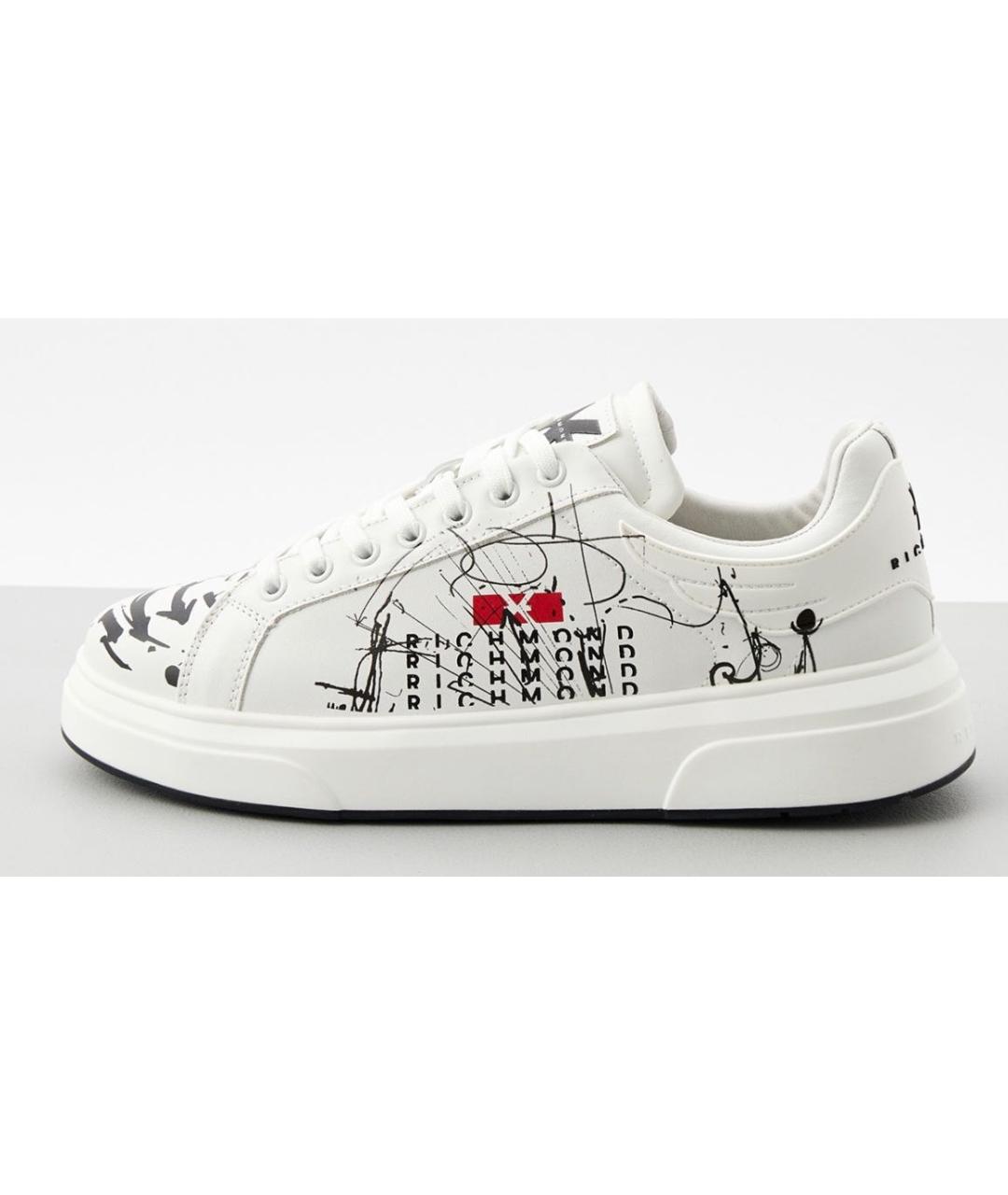 JOHN RICHMOND Белые кожаные низкие кроссовки / кеды, фото 9