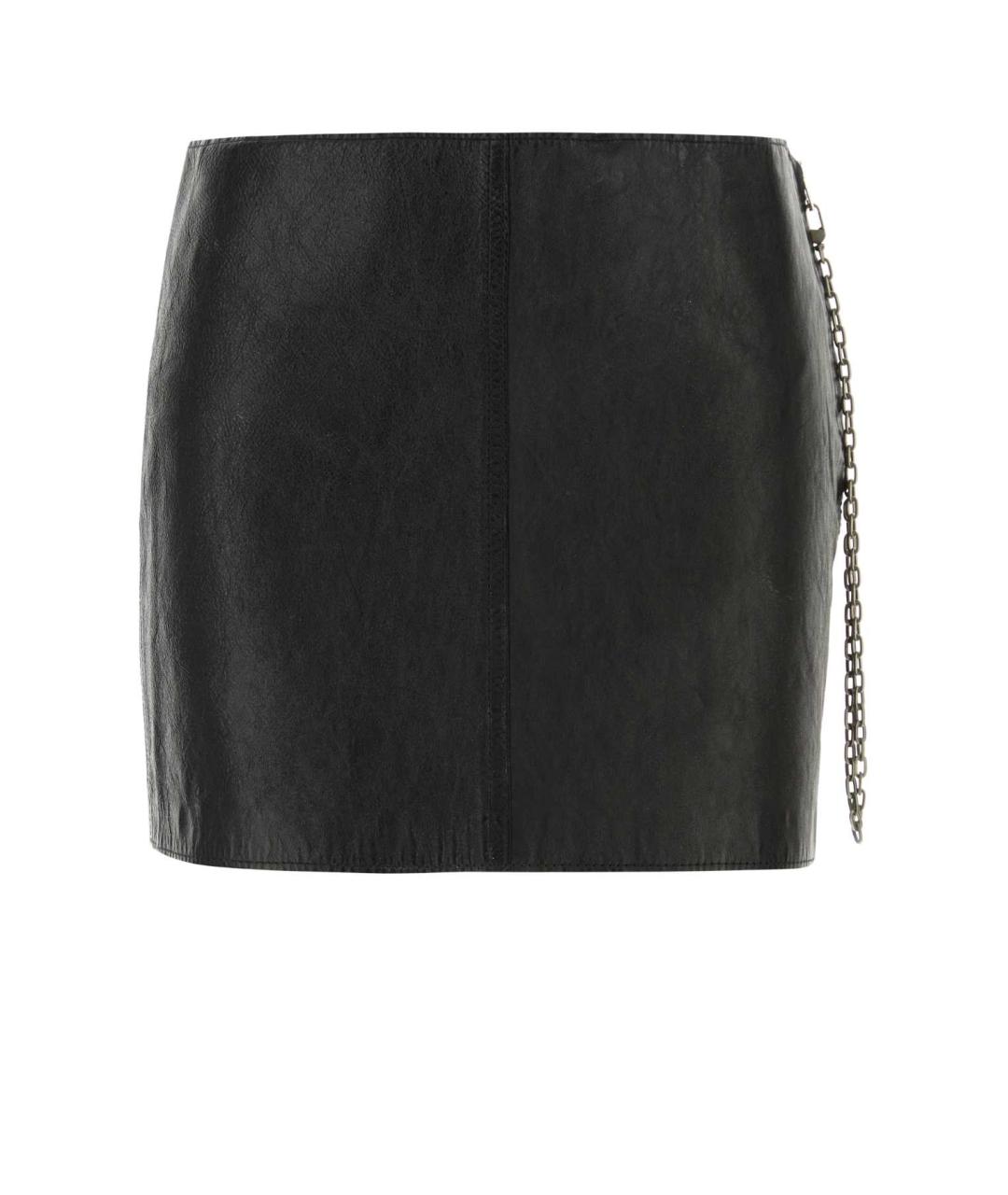 ALEXANDER WANG Черная кожаная юбка мини, фото 1