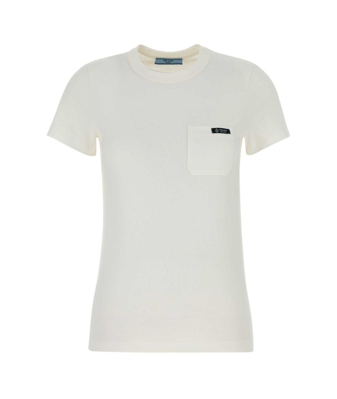 PRADA Белая хлопковая футболка, фото 1