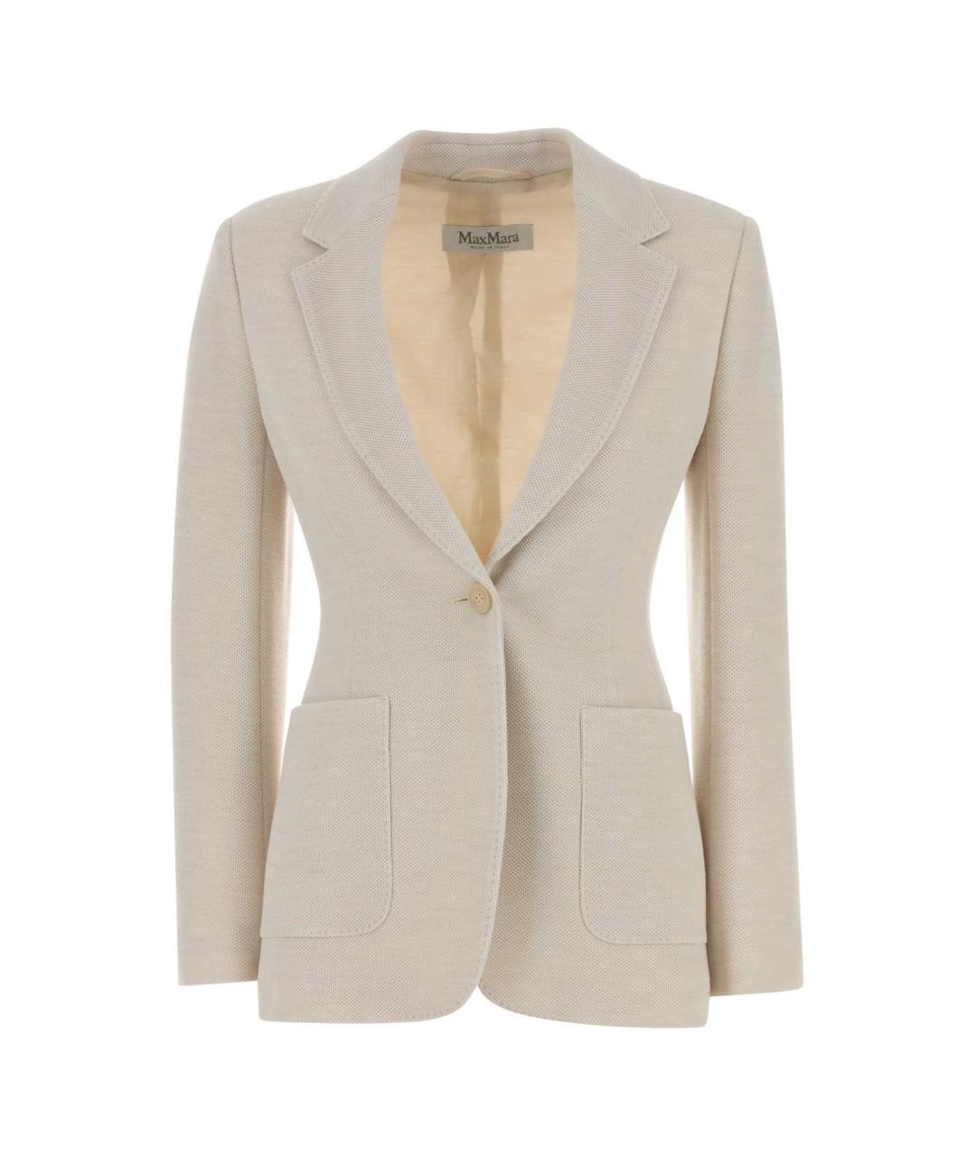 MAX MARA Бежевый шерстяной жакет/пиджак, фото 1