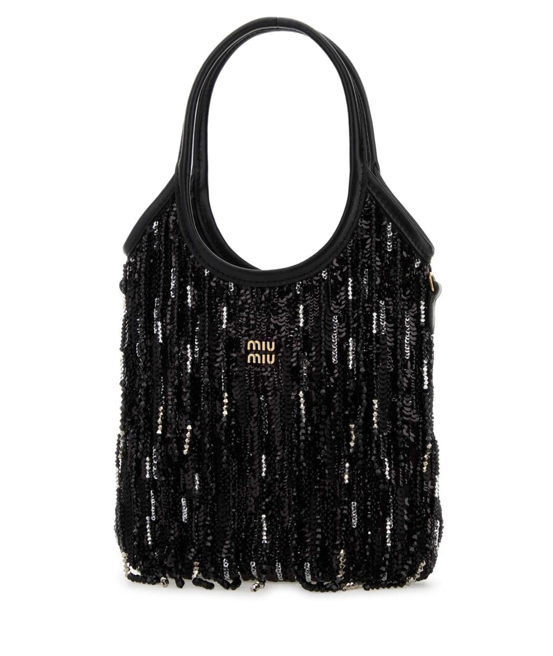 MIU MIU Черная тканевая сумка тоут, фото 2