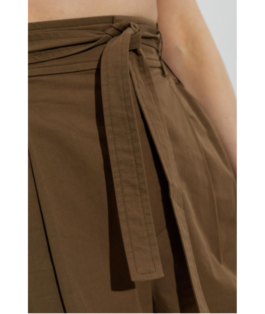 SAINT LAURENT Коричневые хлопковые прямые брюки, фото 5