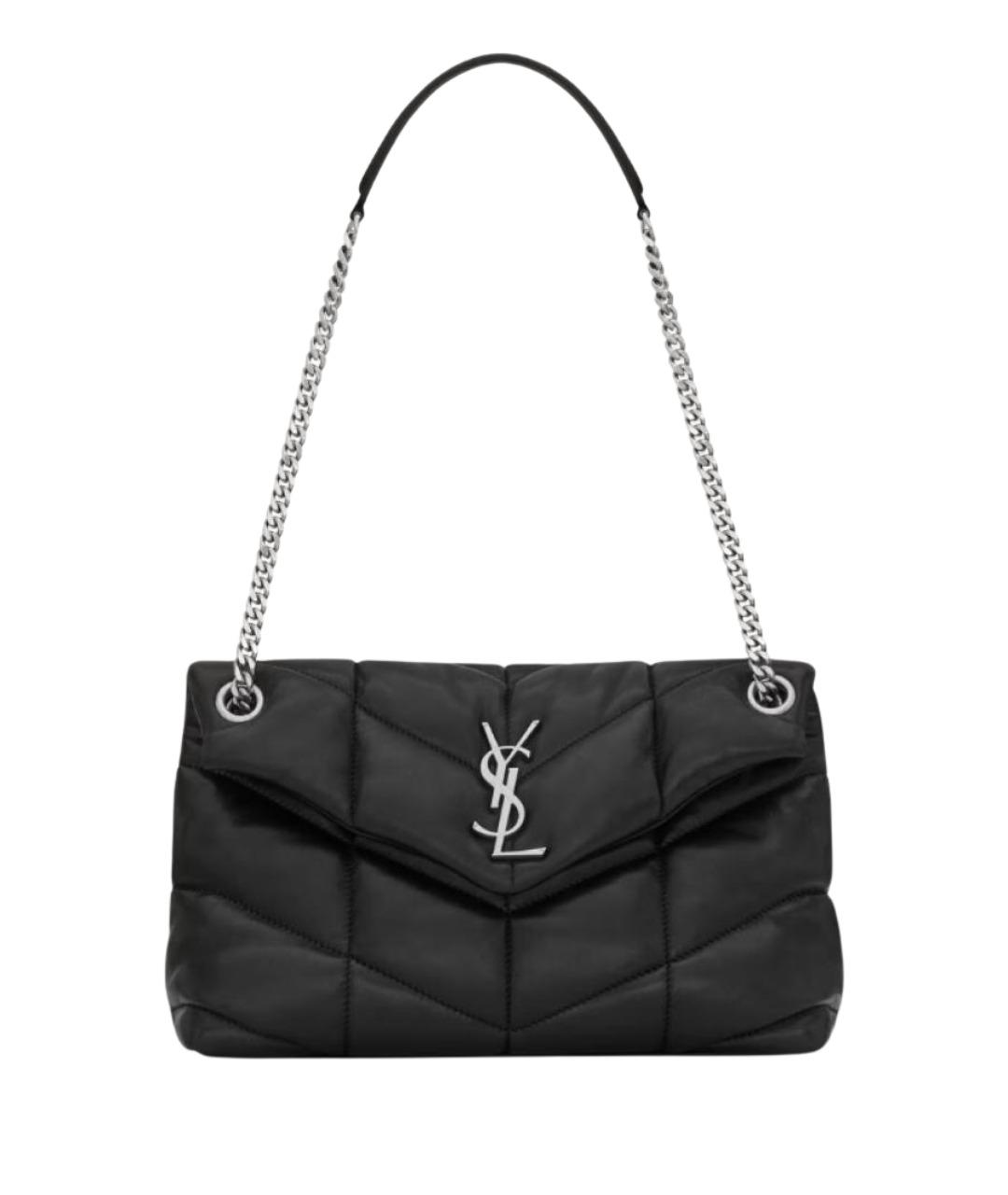SAINT LAURENT Черная кожаная сумка через плечо, фото 1