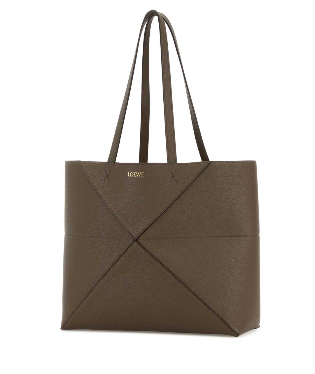 LOEWE Коричневая кожаная сумка тоут, фото 2