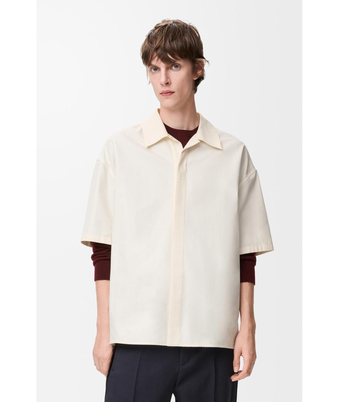 LOEWE Белая хлопковая кэжуал рубашка, фото 3