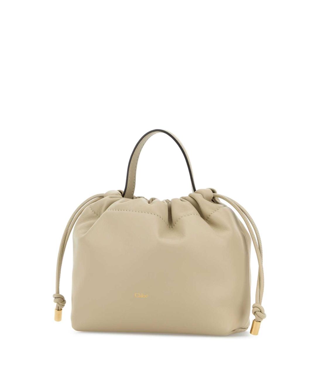 CHLOE Бежевая кожаная сумка с короткими ручками, фото 2