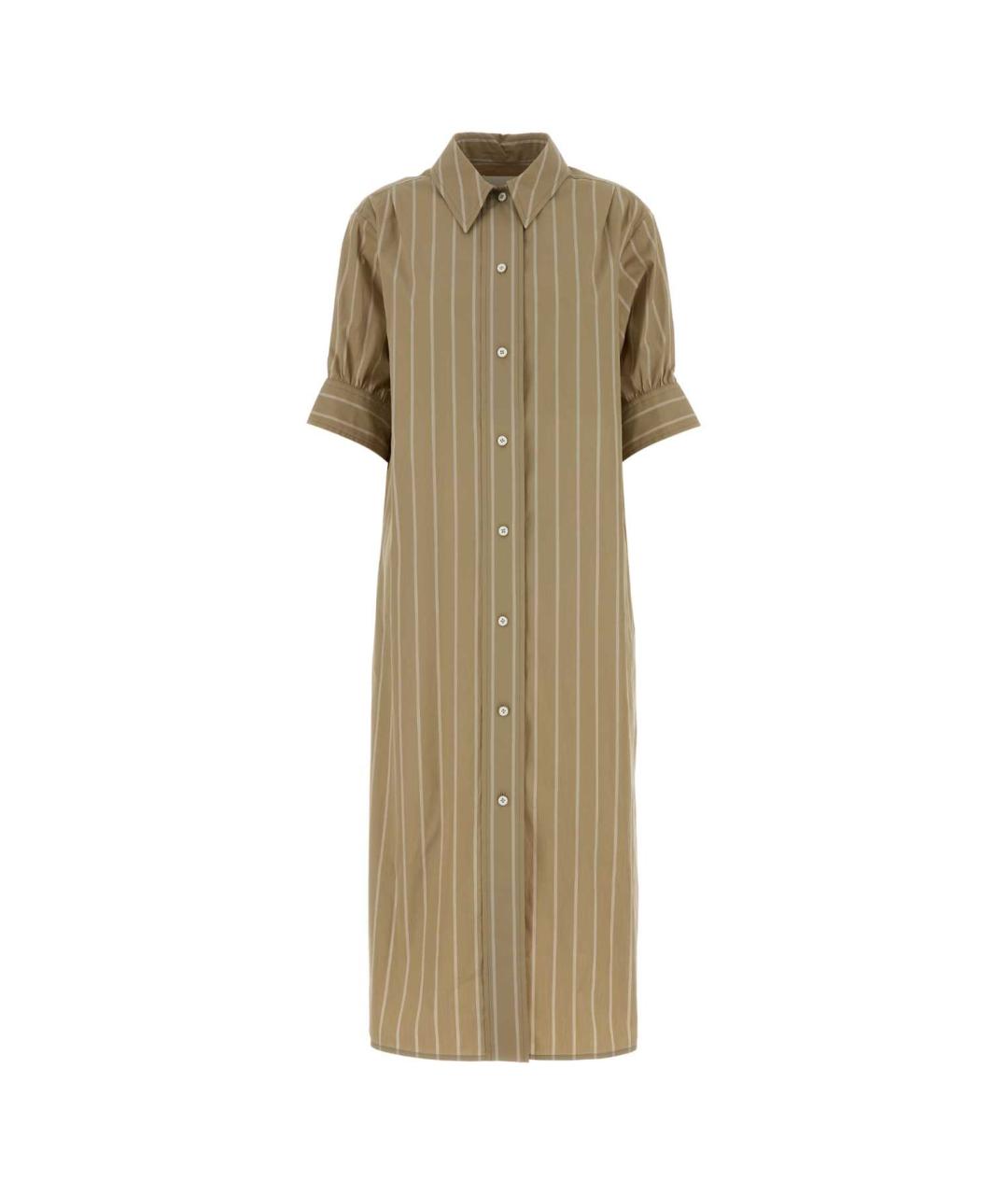 JIL SANDER Бежевое хлопковое повседневное платье, фото 1