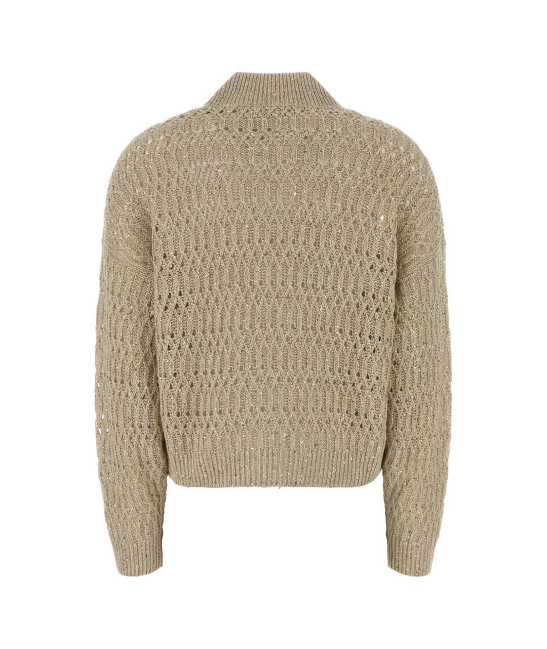 BRUNELLO CUCINELLI Бежевый льняной кардиган, фото 2