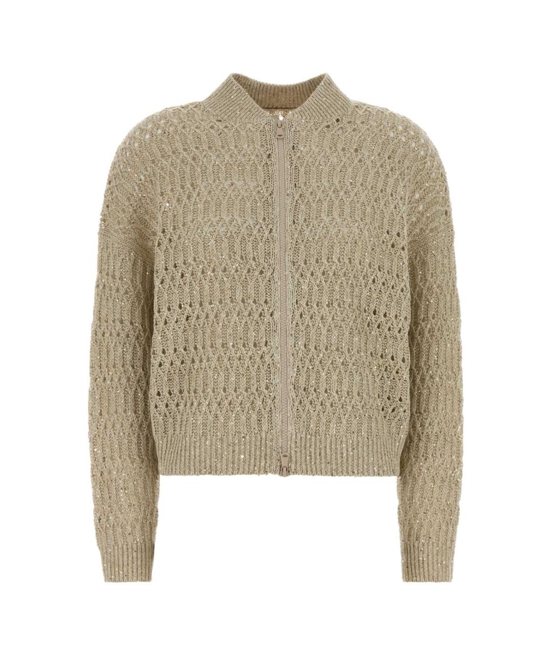 BRUNELLO CUCINELLI Бежевый льняной кардиган, фото 1