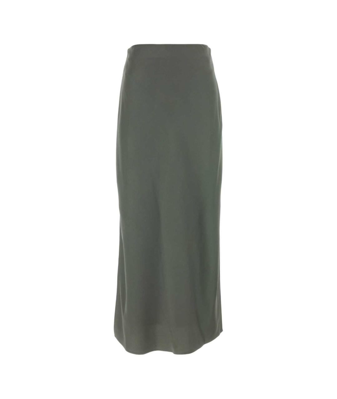 BRUNELLO CUCINELLI Зеленая ацетатная юбка миди, фото 1