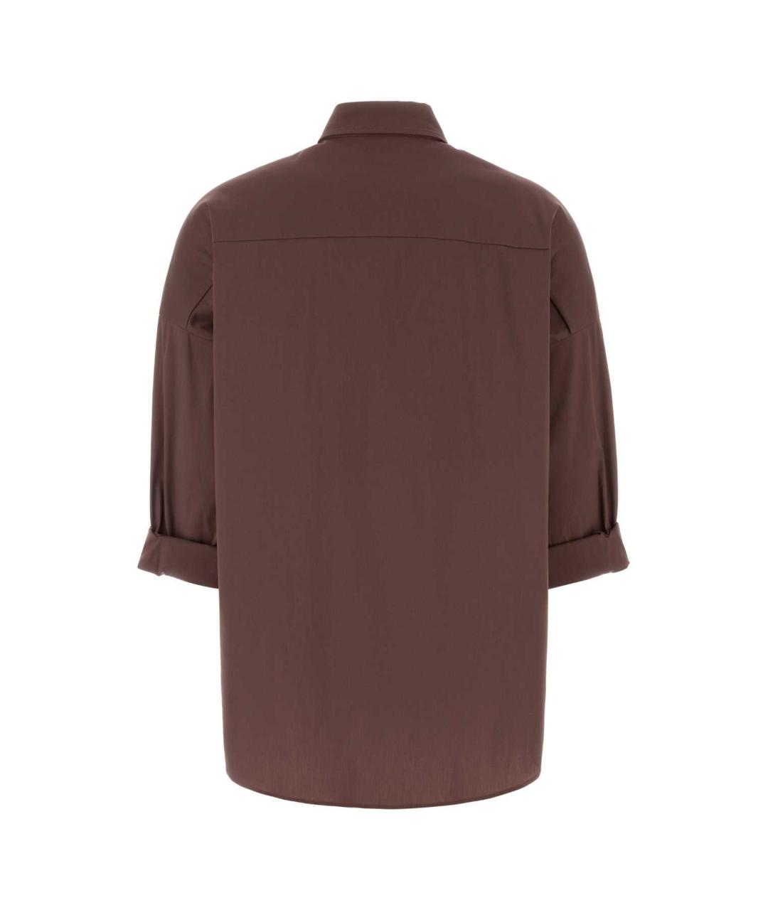 BRUNELLO CUCINELLI Коричневая хлопковая рубашка, фото 2