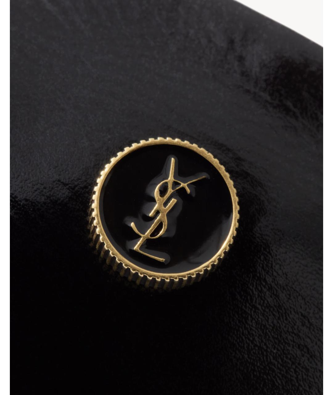 SAINT LAURENT Черные кожаные балетки, фото 4