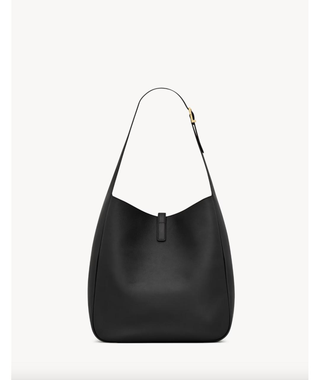 SAINT LAURENT Черная кожаная сумка тоут, фото 2