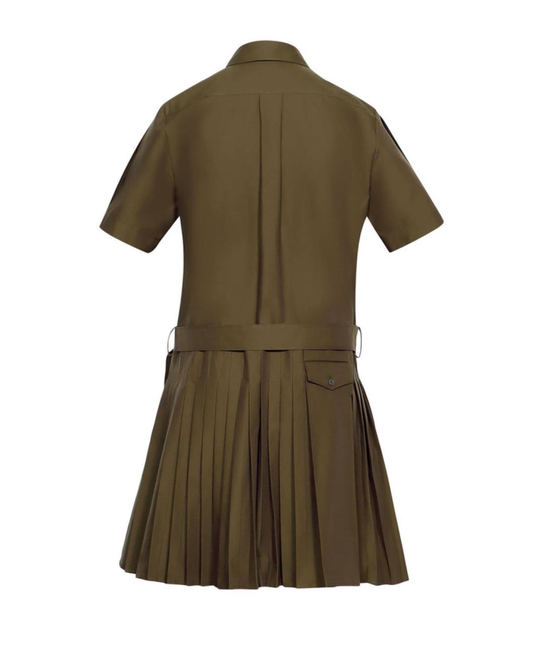 LOEWE Зеленые хлопковое повседневное платье, фото 2