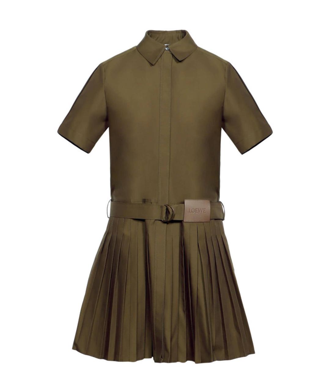 LOEWE Зеленые хлопковое повседневное платье, фото 1