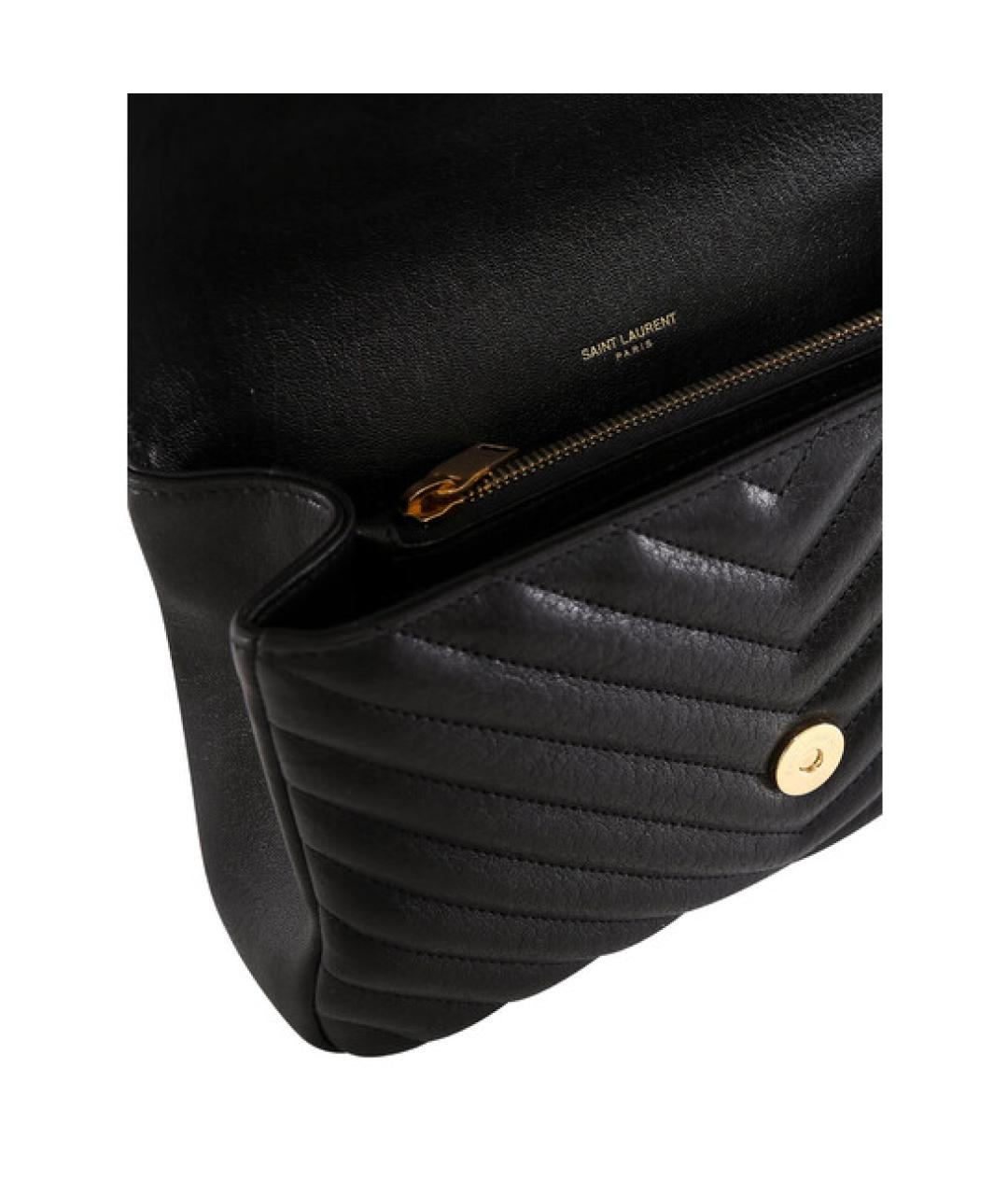 SAINT LAURENT Черная кожаная сумка через плечо, фото 5
