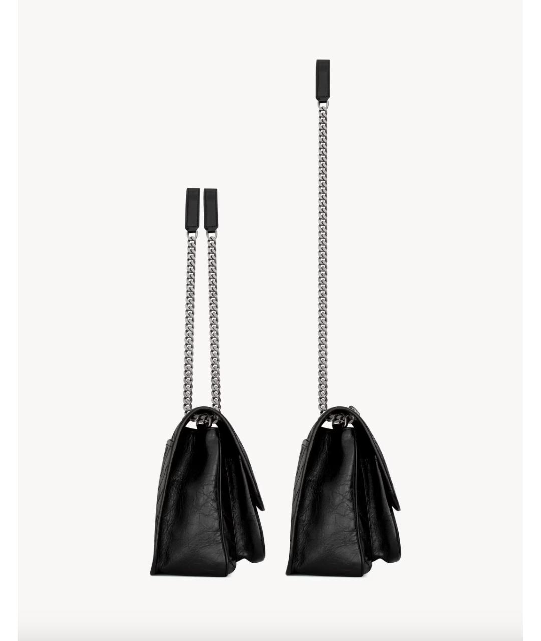 SAINT LAURENT Черная кожаная сумка через плечо, фото 3