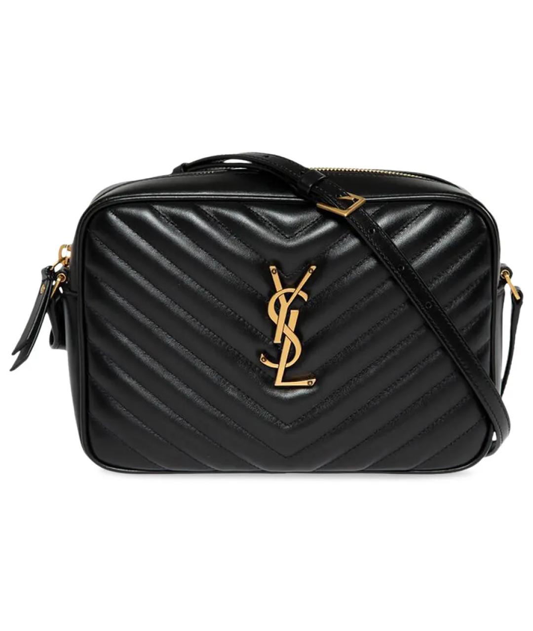 SAINT LAURENT Черная кожаная сумка через плечо, фото 1