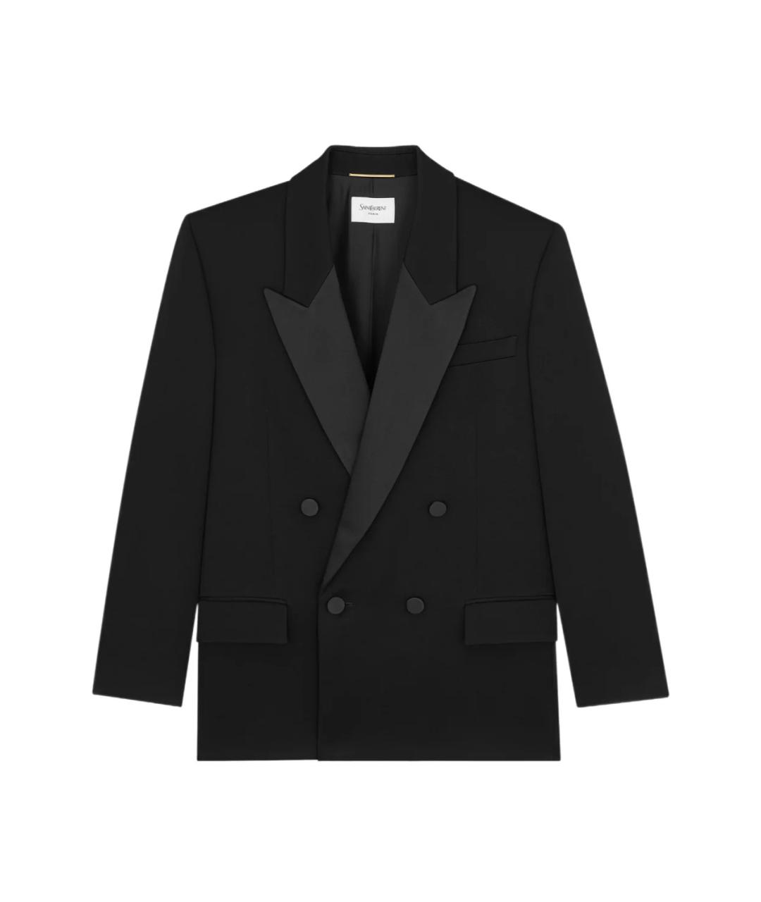 SAINT LAURENT Черный шерстяной жакет/пиджак, фото 1