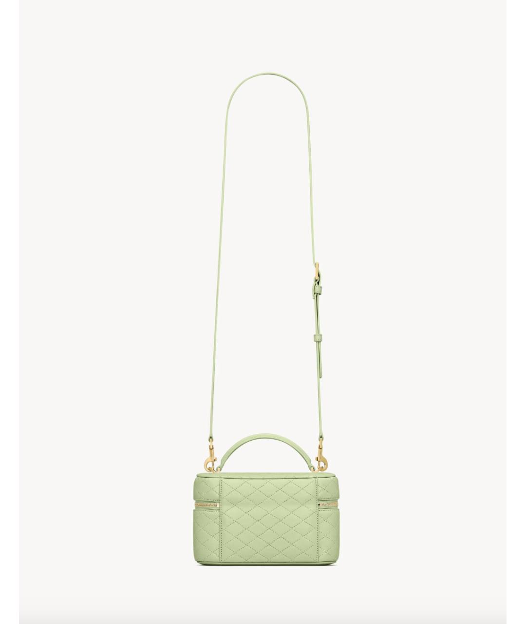 SAINT LAURENT Зеленая кожаная сумка через плечо, фото 3