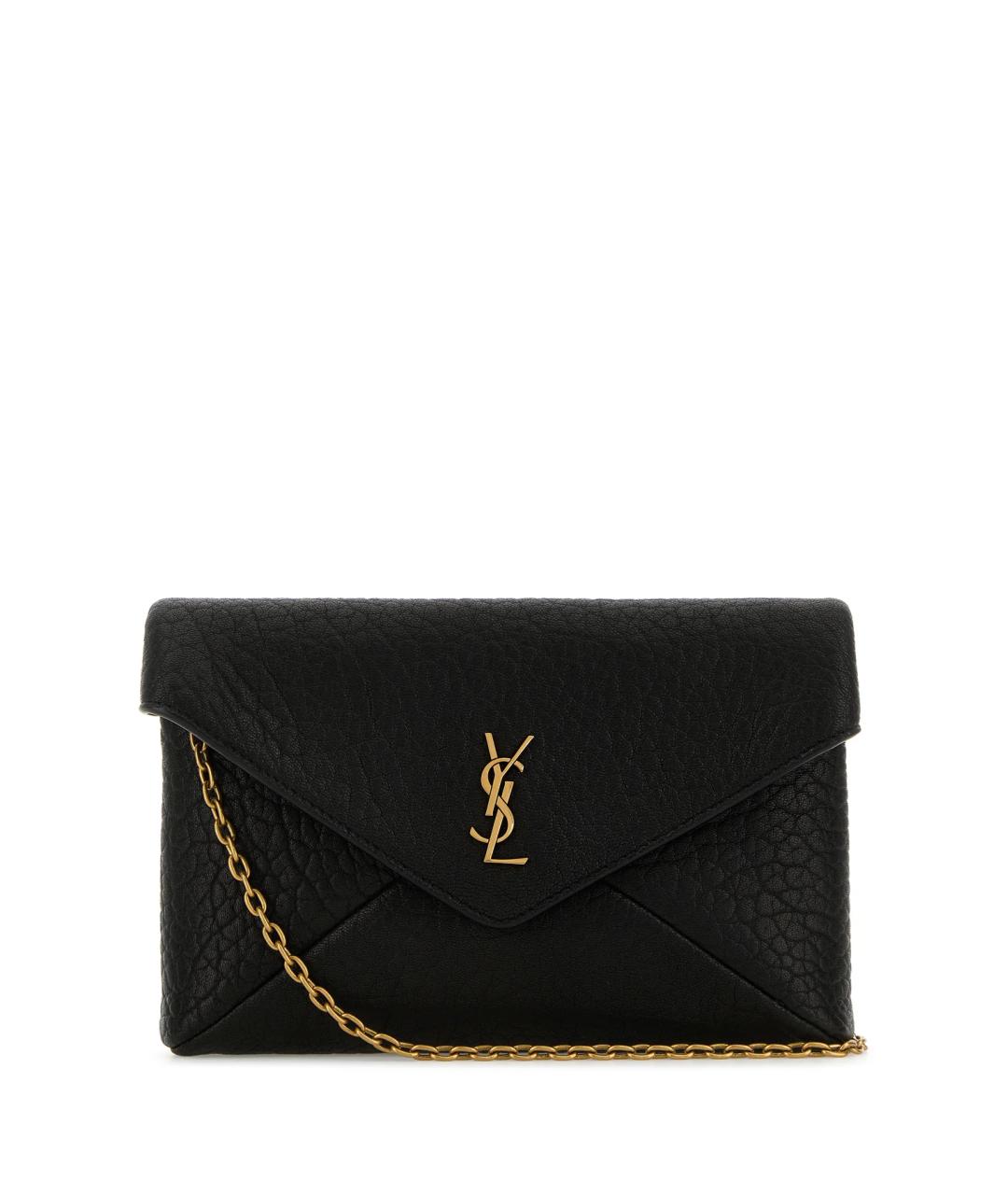 SAINT LAURENT Черная кожаная сумка через плечо, фото 1