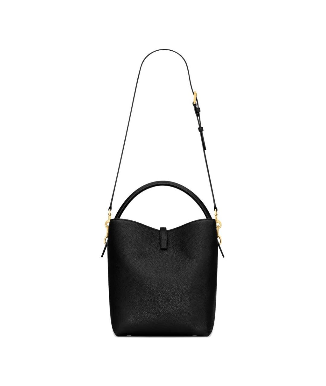 SAINT LAURENT Черная кожаная сумка тоут, фото 2