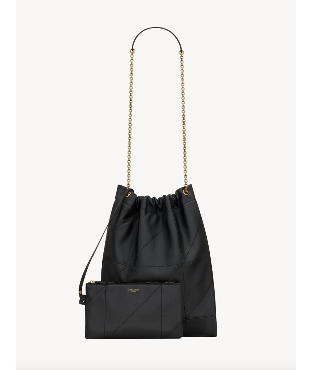 SAINT LAURENT Черная кожаная сумка через плечо, фото 2