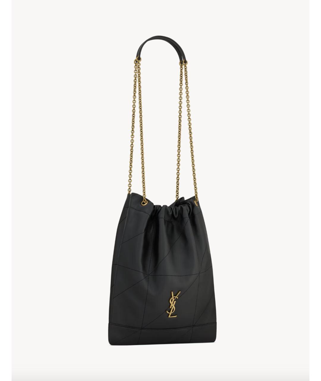 SAINT LAURENT Черная кожаная сумка через плечо, фото 5