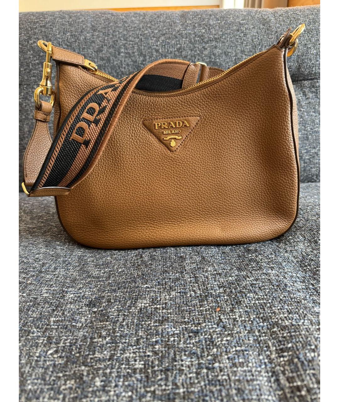 PRADA Коричневая кожаная сумка через плечо, фото 5