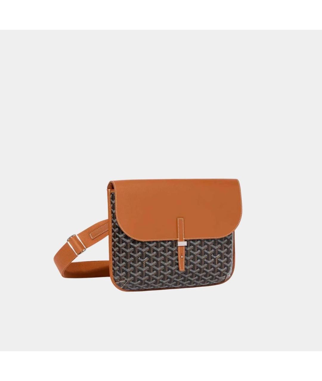 GOYARD Коричневая кожаная сумка на плечо, фото 7