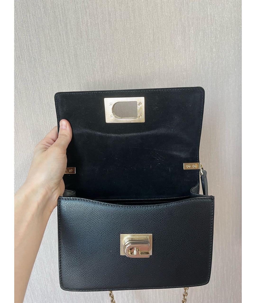 FURLA Черная кожаная сумка через плечо, фото 4